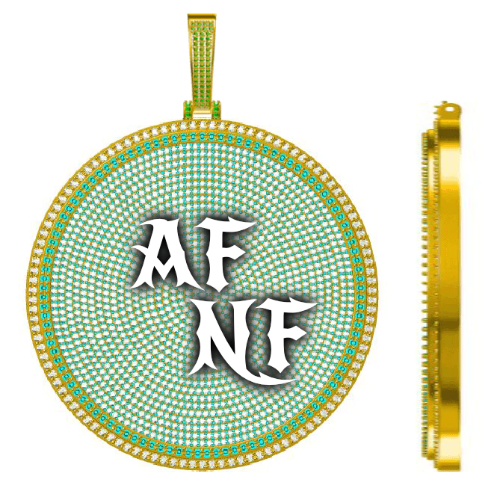 CUSTOM LETTER NECKLACE 3D BIG DISC