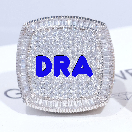 CUSTOM LETTER 3D ICED RING
