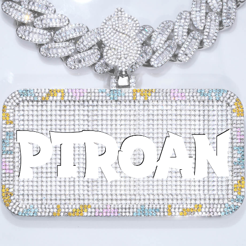 CUSTOM LETTER NECKLACE 3D COLORFUL SQUARE