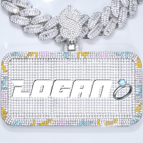 CUSTOM LETTER NECKLACE 3D COLORFUL SQUARE