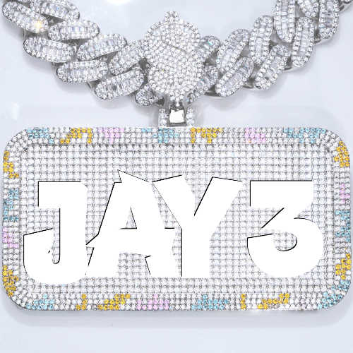 CUSTOM LETTER NECKLACE 3D COLORFUL SQUARE