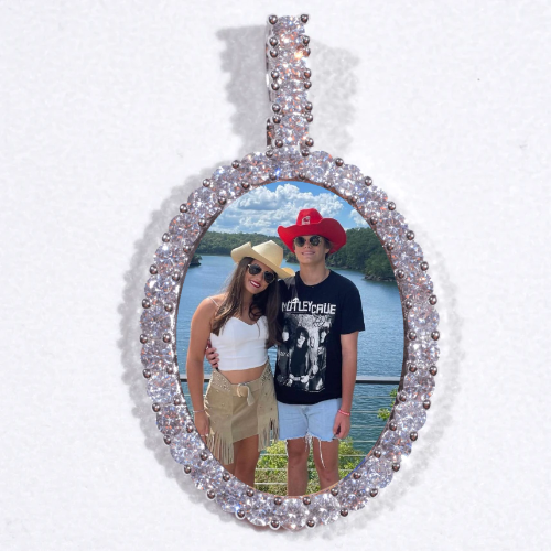 Large 3D Oval Custom Picture Pendant