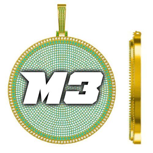 CUSTOM LETTER NECKLACE 3D BIG DISC
