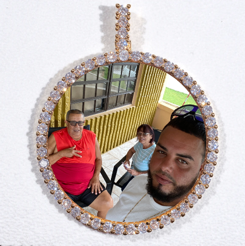 LARGE 3D CIRCLE CUSTOM PICTURE PENDANT