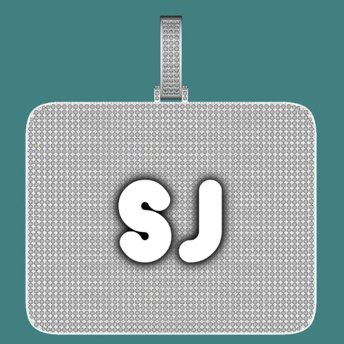 CUSTOM LETTER NECKLACE 3D BIG SQUARE