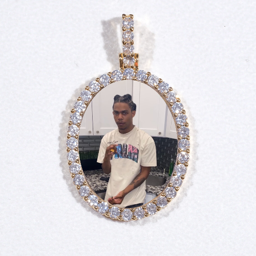 3D Oval Custom Picture Pendant