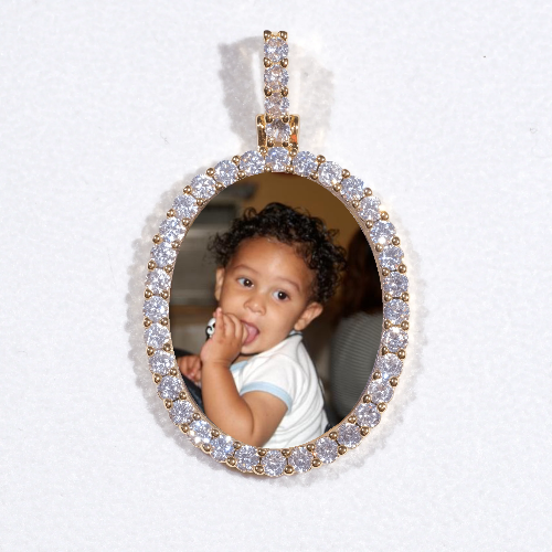 3D Oval Custom Picture Pendant