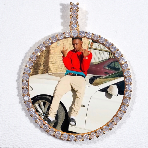 LARGE 3D CIRCLE CUSTOM PICTURE PENDANT