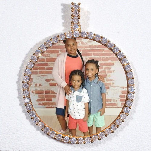 LARGE 3D CIRCLE CUSTOM PICTURE PENDANT