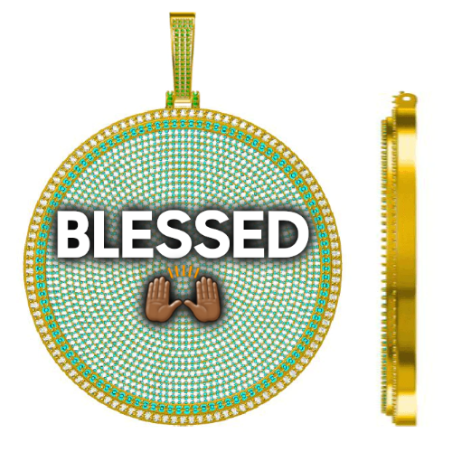 CUSTOM LETTER NECKLACE 3D BIG DISC