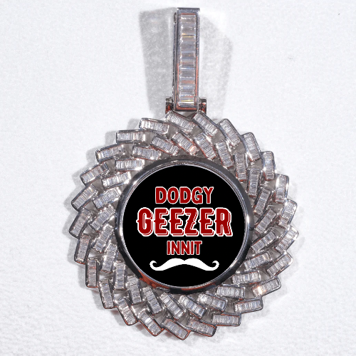 Large 3D Baguette Custom Picture Pendant