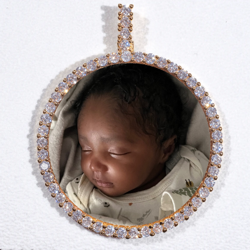 LARGE 3D CIRCLE CUSTOM PICTURE PENDANT