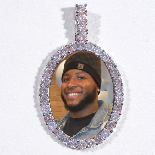 Large 3D Oval Custom Picture Pendant