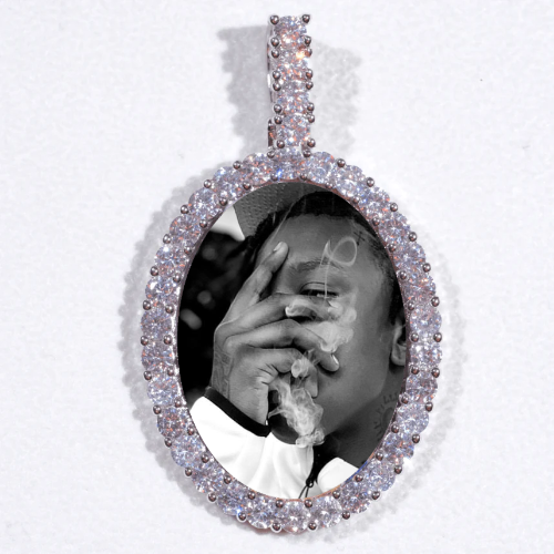 Large 3D Oval Custom Picture Pendant