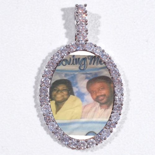 Large 3D Oval Custom Picture Pendant