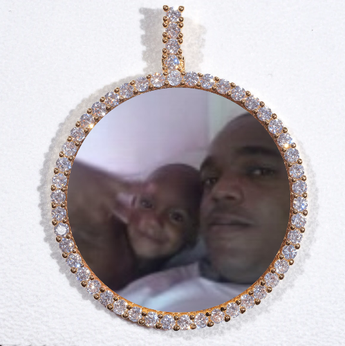 LARGE 3D CIRCLE CUSTOM PICTURE PENDANT