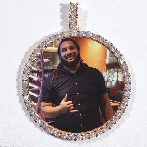 LARGE 3D CIRCLE CUSTOM PICTURE PENDANT