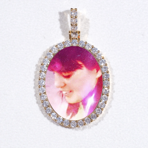 3D Oval Custom Picture Pendant