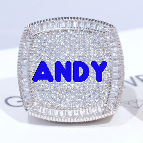 CUSTOM LETTER 3D ICED RING
