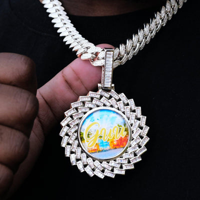 Large 3D Baguette Custom Picture Pendant - The GUU Shop