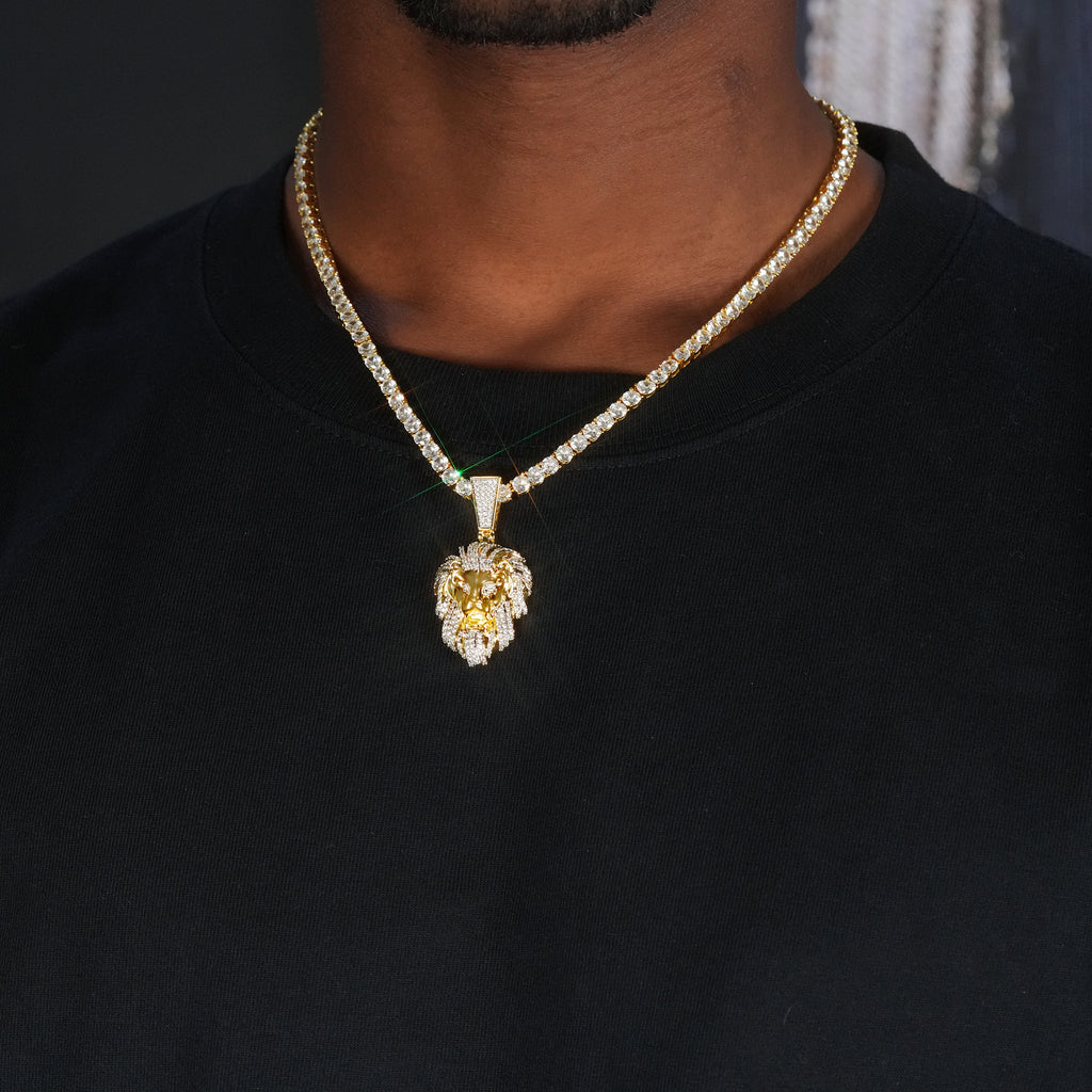 Lion Rapper Chain 23mm Gold-Plated Micro-inlay Zircon # Lion Head # Rapper Chain – The ...