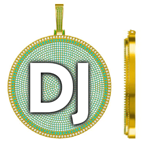 CUSTOM LETTER NECKLACE 3D BIG DISC