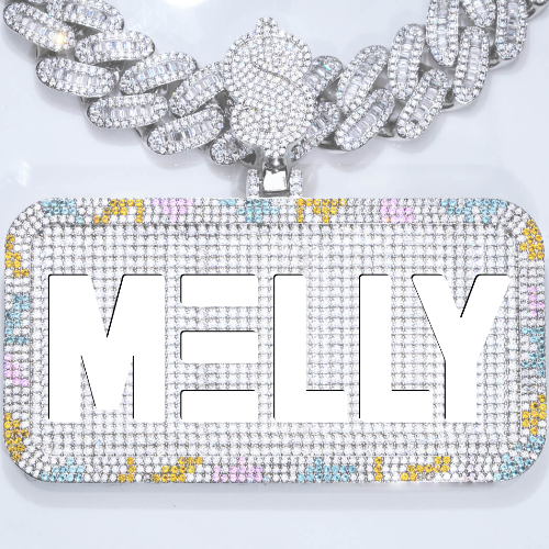 CUSTOM LETTER NECKLACE 3D COLORFUL SQUARE