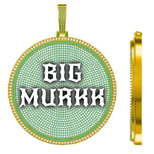 CUSTOM LETTER NECKLACE 3D BIG DISC