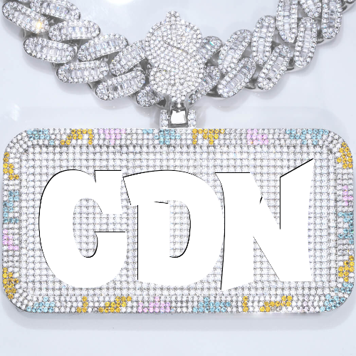 CUSTOM LETTER NECKLACE 3D COLORFUL SQUARE
