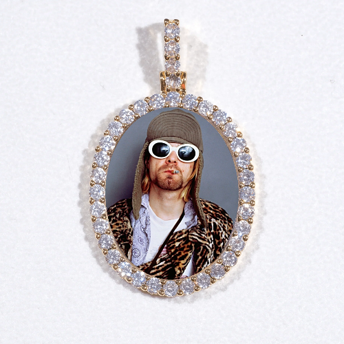 3D Oval Custom Picture Pendant