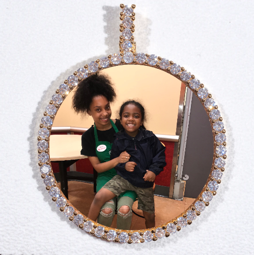 LARGE 3D CIRCLE CUSTOM PICTURE PENDANT