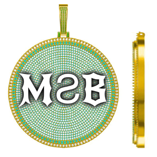 CUSTOM LETTER NECKLACE 3D BIG DISC
