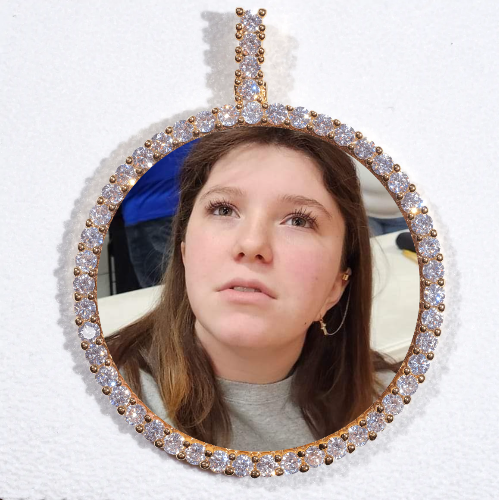 LARGE 3D CIRCLE CUSTOM PICTURE PENDANT