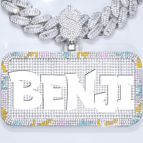 CUSTOM LETTER NECKLACE 3D COLORFUL SQUARE