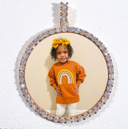 LARGE 3D CIRCLE CUSTOM PICTURE PENDANT