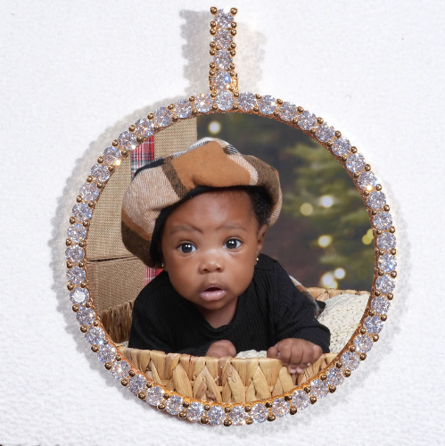 LARGE 3D CIRCLE CUSTOM PICTURE PENDANT