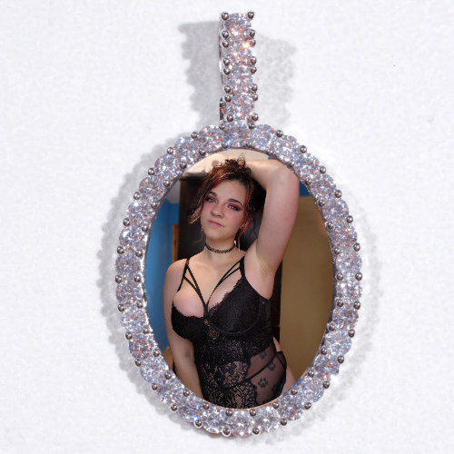 Large 3D Oval Custom Picture Pendant