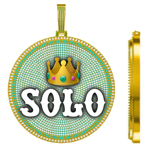CUSTOM LETTER NECKLACE 3D BIG DISC