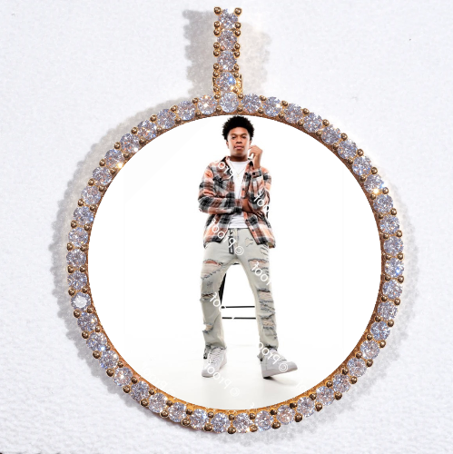 LARGE 3D CIRCLE CUSTOM PICTURE PENDANT