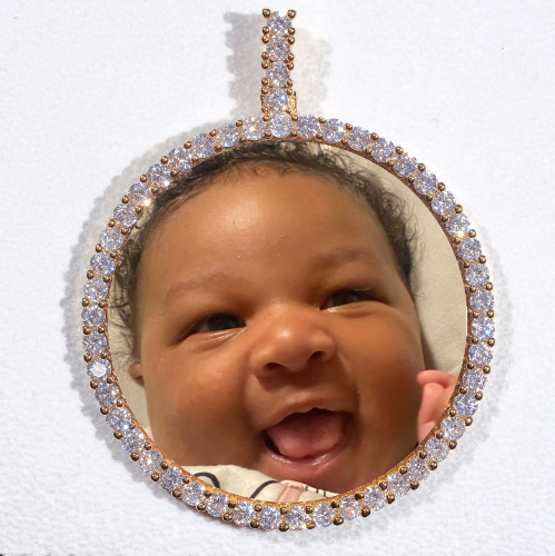 LARGE 3D CIRCLE CUSTOM PICTURE PENDANT