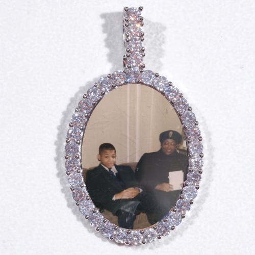 Large 3D Oval Custom Picture Pendant