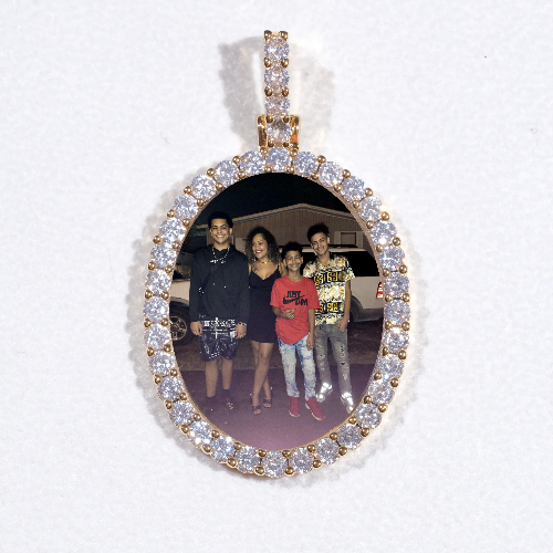 3D Oval Custom Picture Pendant