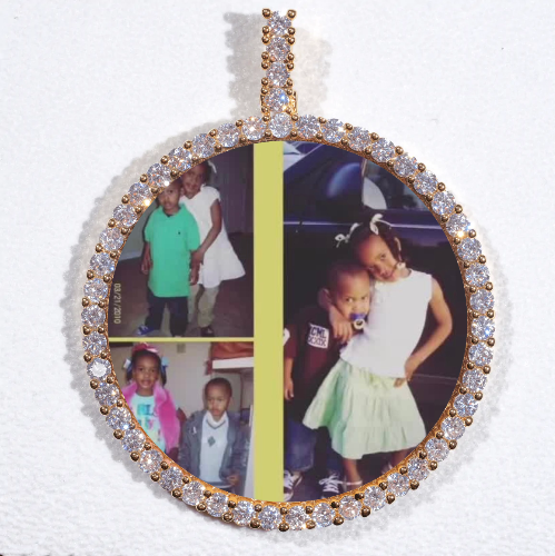LARGE 3D CIRCLE CUSTOM PICTURE PENDANT