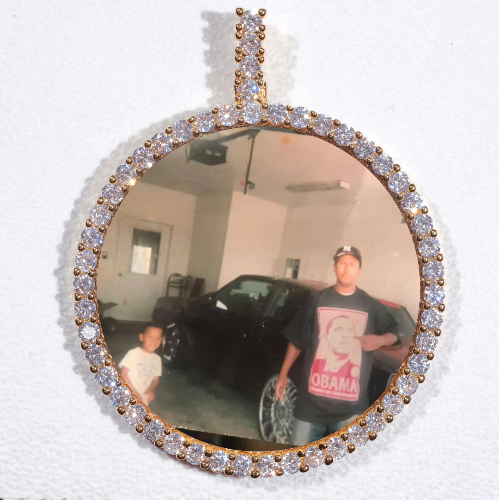 LARGE 3D CIRCLE CUSTOM PICTURE PENDANT