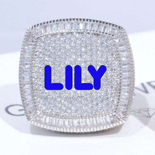 CUSTOM LETTER 3D ICED RING