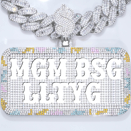 CUSTOM LETTER NECKLACE 3D COLORFUL SQUARE