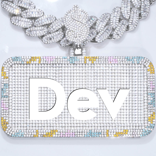 CUSTOM LETTER NECKLACE 3D COLORFUL SQUARE