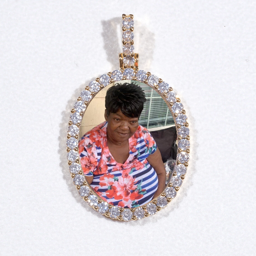 3D Oval Custom Picture Pendant