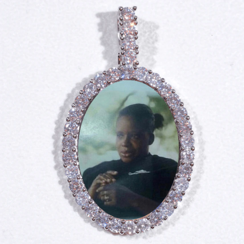Large 3D Oval Custom Picture Pendant