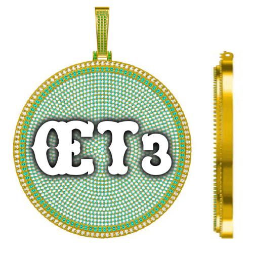 CUSTOM LETTER NECKLACE 3D BIG DISC